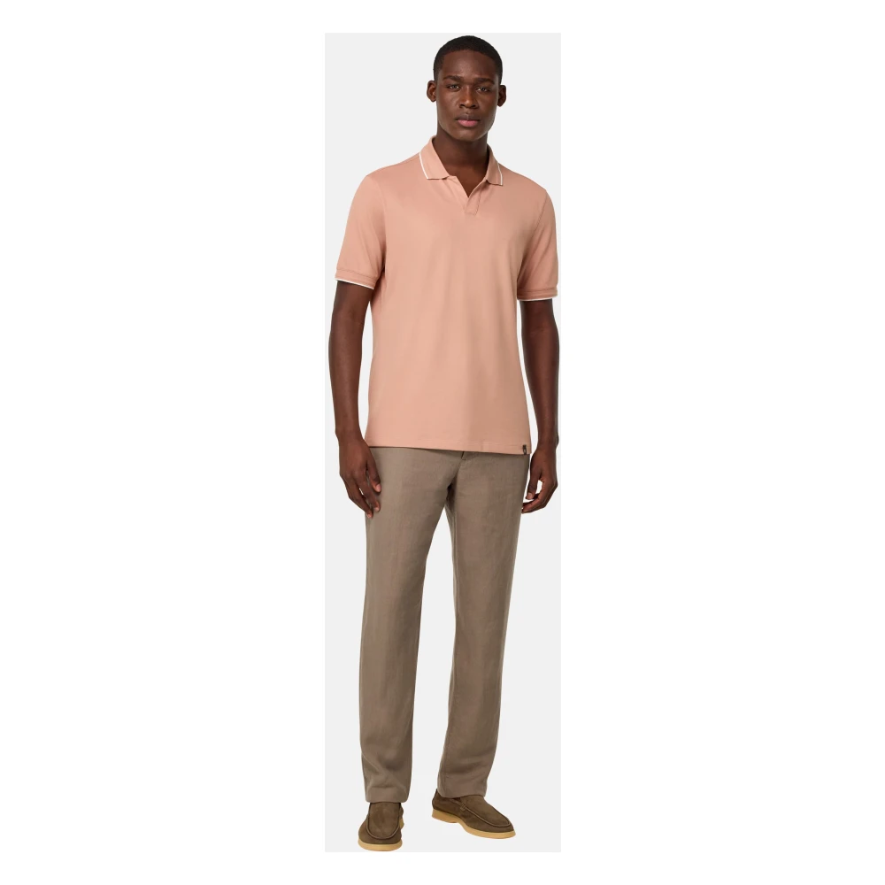 Boggi Milano Linnen Broek Beige Heren