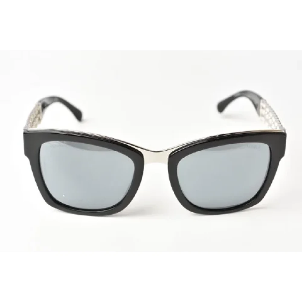 Chanel Vintage Pre-owned Plastic sunglasses Black Dames