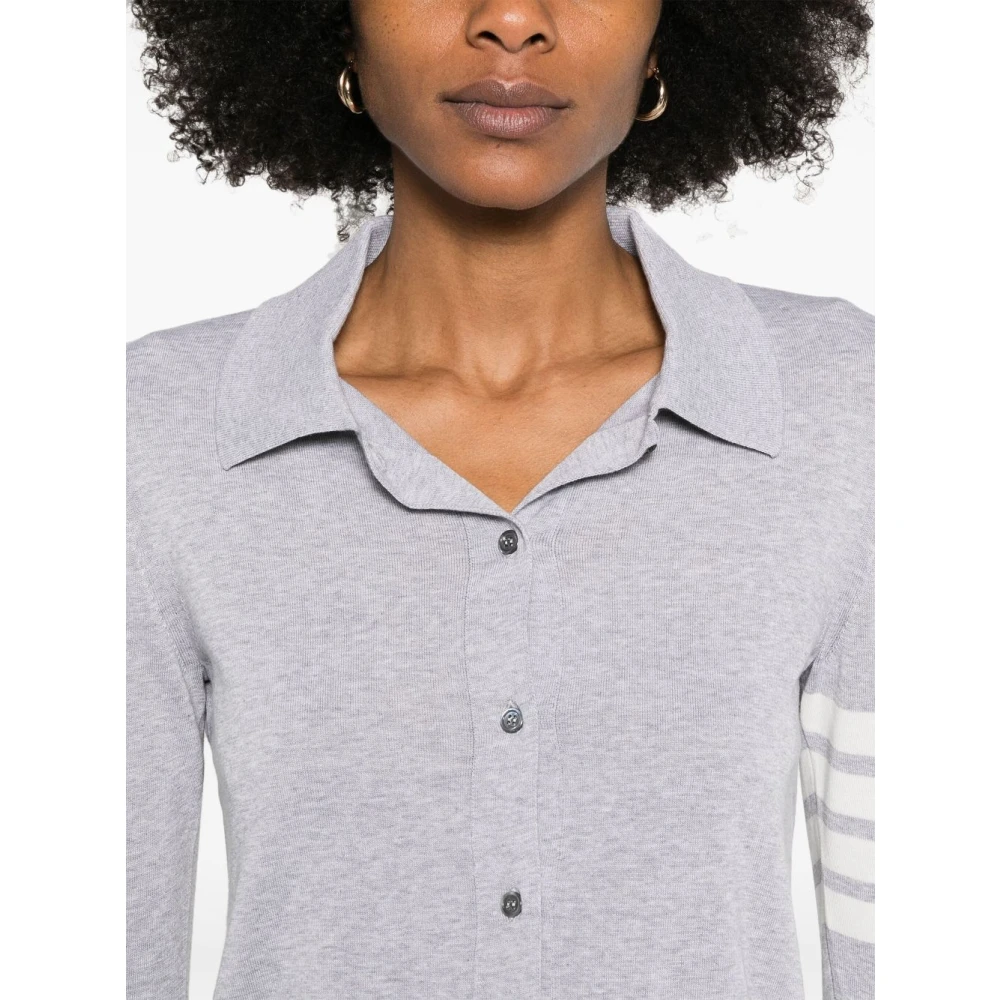 Thom Browne Lichtgrijs Button-Up Overhemd Gray Dames
