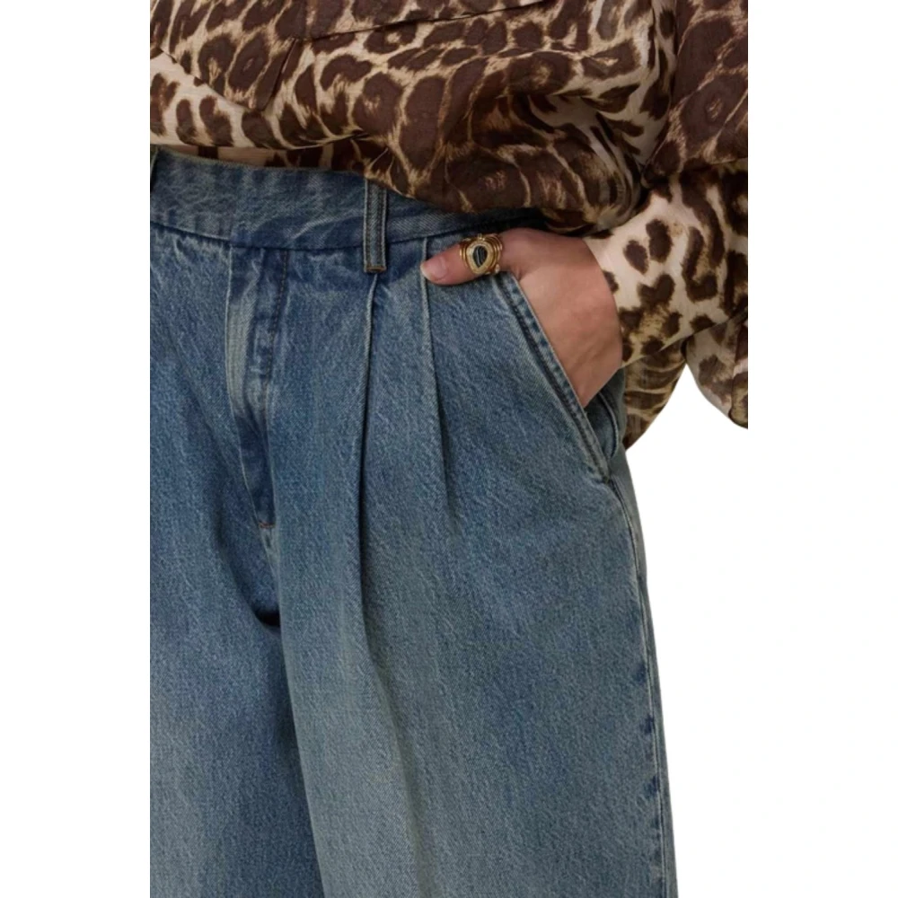 Zimmermann Moderne Denim Broek met Voorplooien Blue Dames