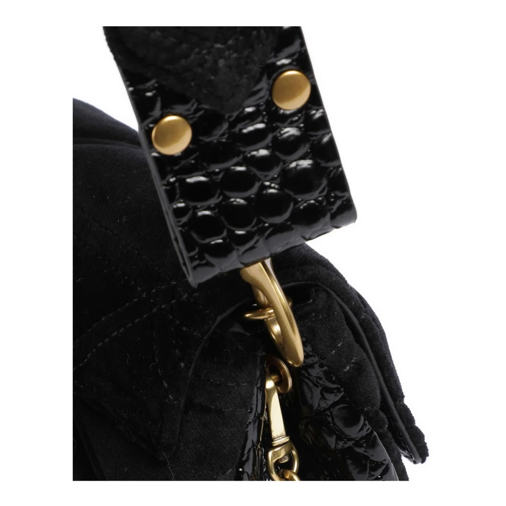 Vivienne Westwood Zwarte Gewatteerde Fluwele Schoudertas Black Dames