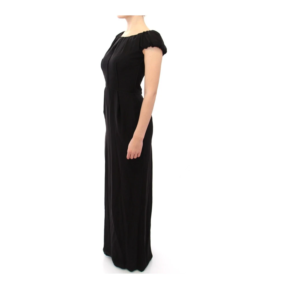Dolce & Gabbana Zijden avondjurk met korte mouwen Black Dames