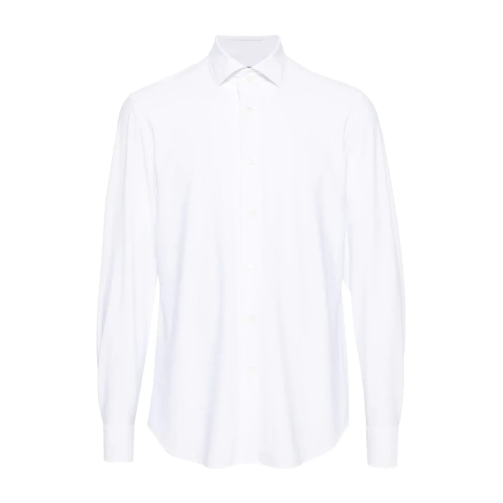 Corneliani Italiaans Stretch Overhemd White Heren