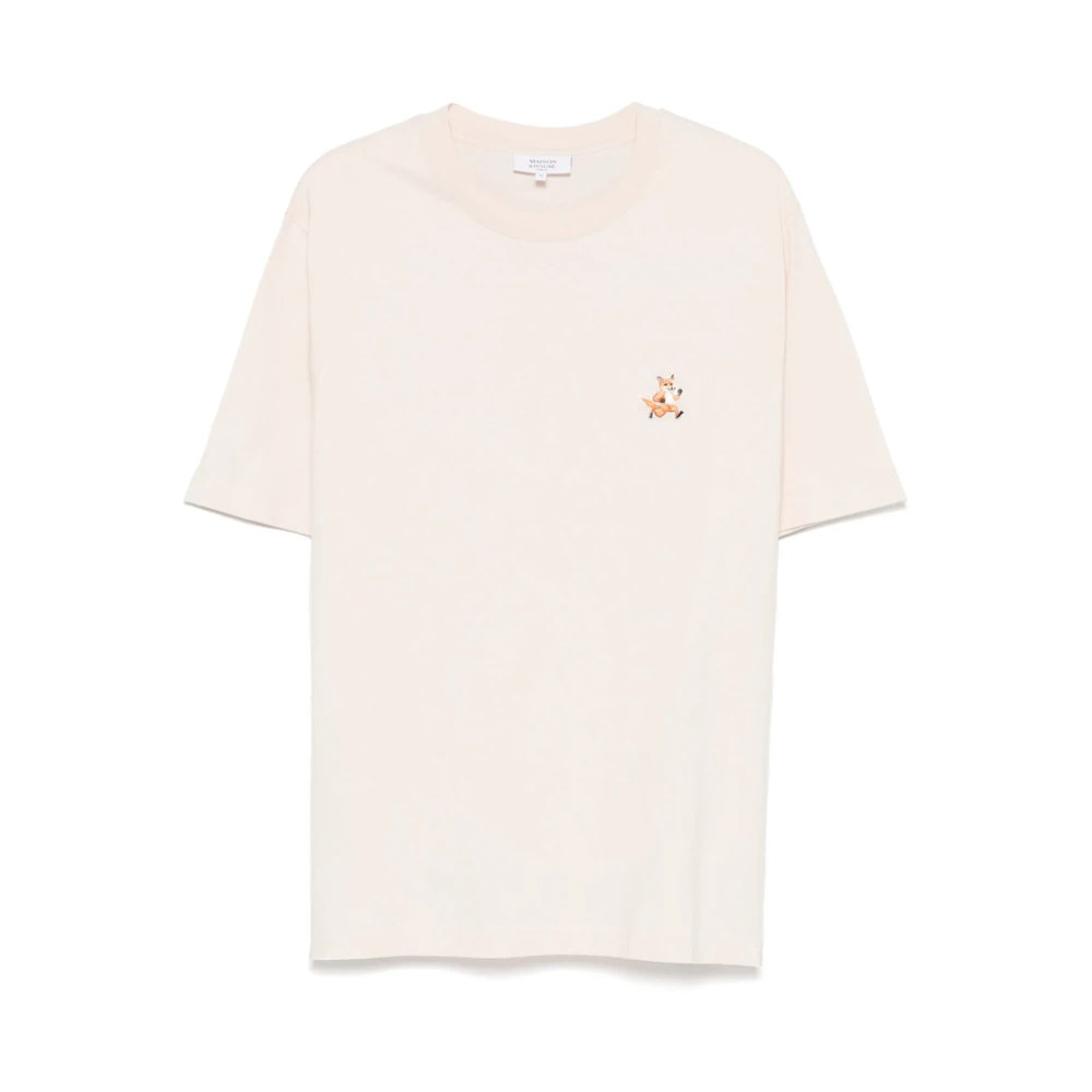 Maison Kitsuné Beige Crew Neck Short Sleeve T-shirt Beige Heren