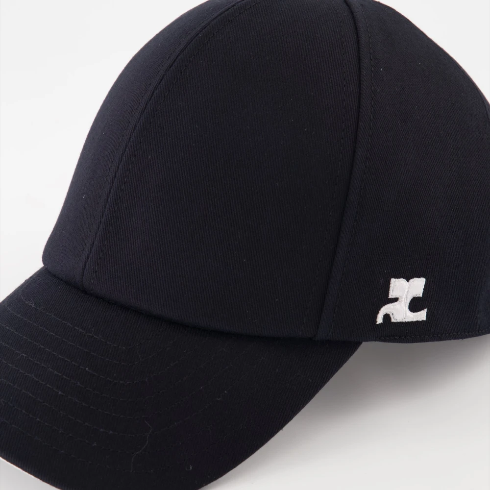 Courrèges Klassieke Katoenen Pet met Geborduurd Logo Black Heren