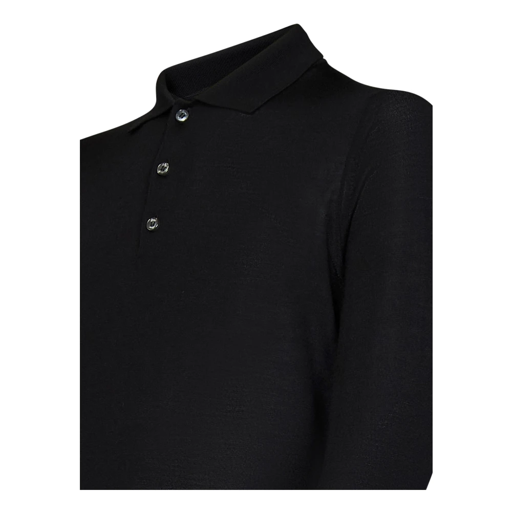 Brioni Zwarte Wol Zijde Kasjmier Trui Black Heren