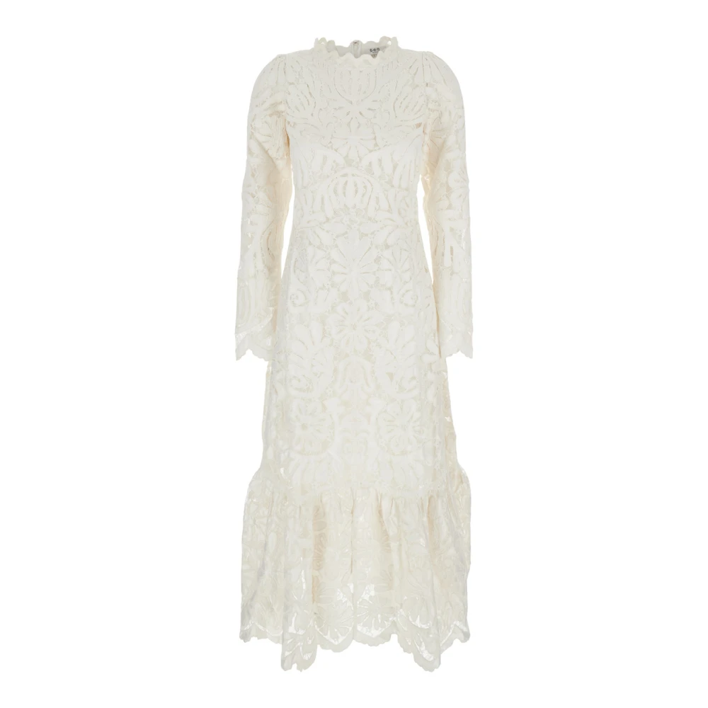 Sea NY Witte Lange Jurk met Asymmetrische Zoom White Dames