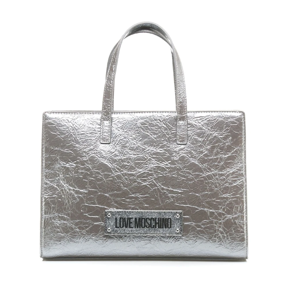 Love Moschino Zilveren Handtas Aw24 Gray Dames