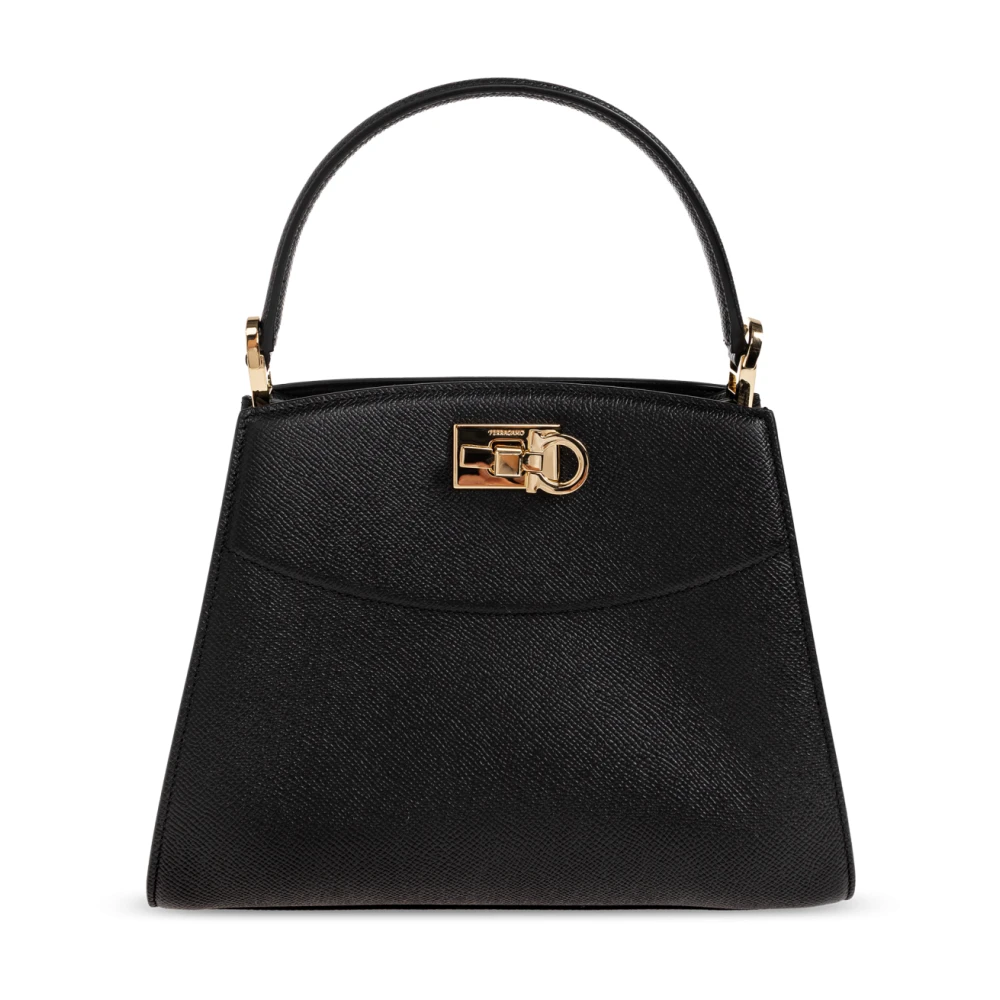Ferragamo Vrouw Zwart Tassen Dames, One Size, Leer, Studio Box Bag