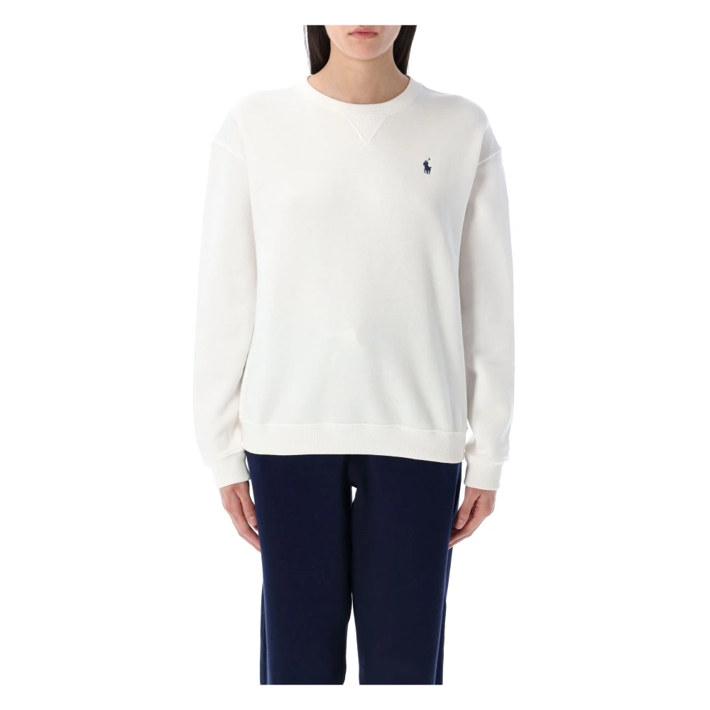Ralph Lauren Klassiek Pony Crewneck Sweatshirt White Dames