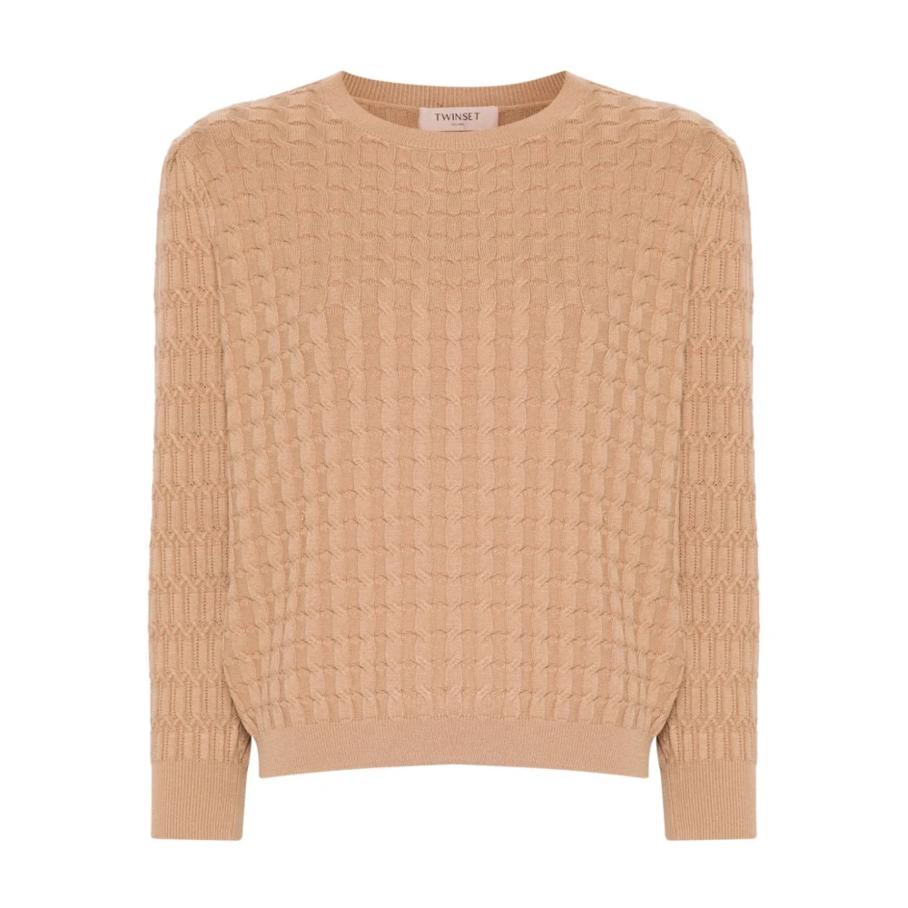 Twinset Sandy Brown Gebreide Trui Brown Dames