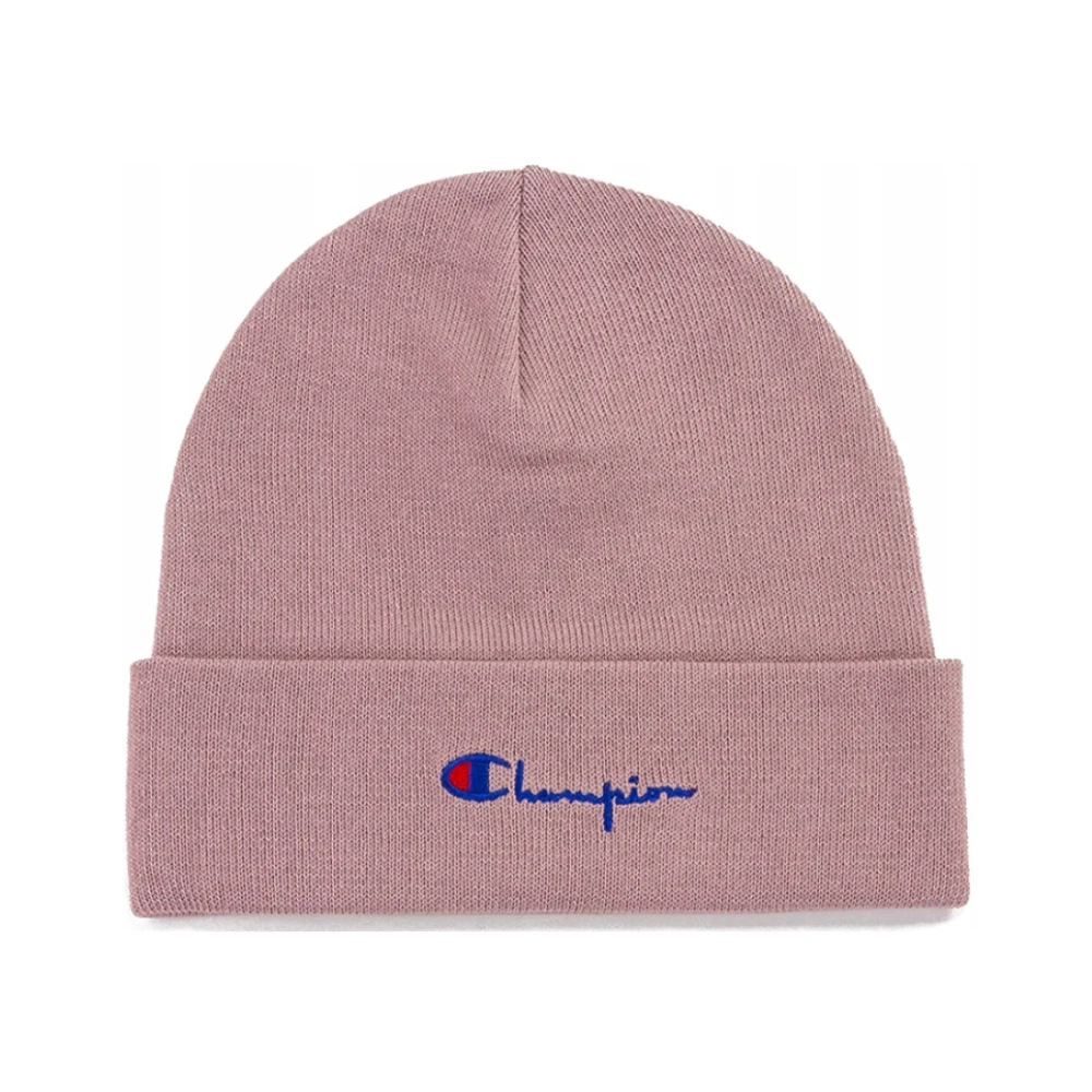 Champion Women's Pink Script Logo Beanie Cap