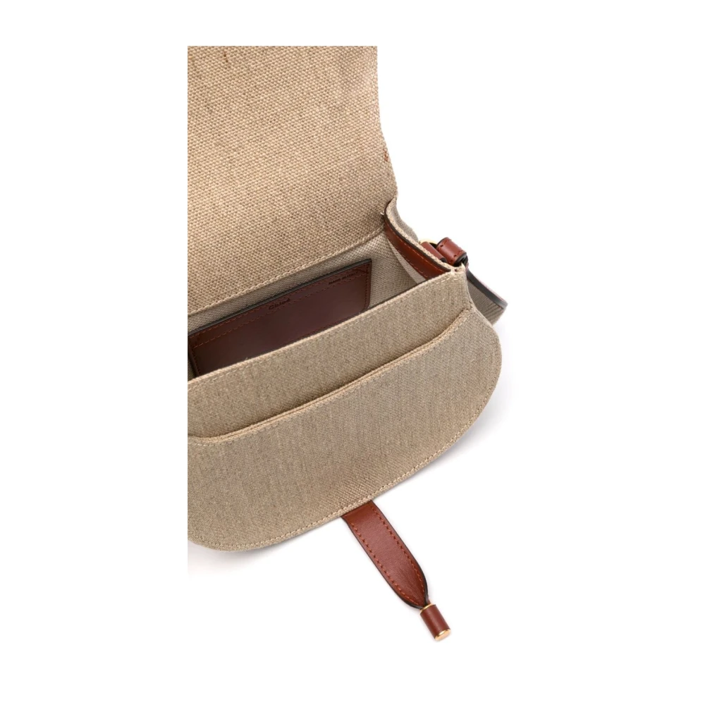 Chloé Bruine Linnen Schoudertas met Tassel Brown Dames