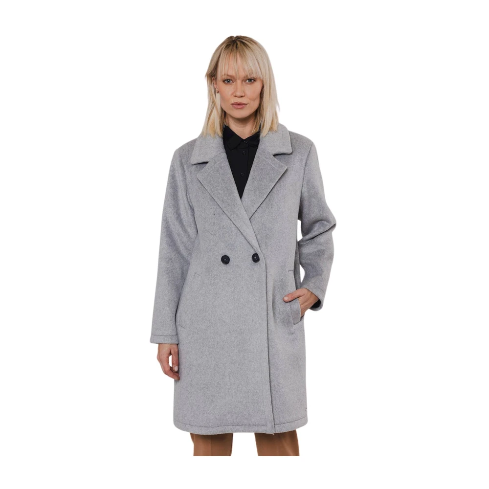 Rino&Pelle Double Breasted Coat Gray Dames