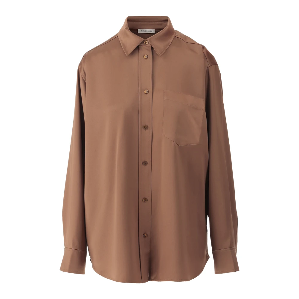 By Malene Birger , Shirts, Female, Brown, L, Satin Shirt
