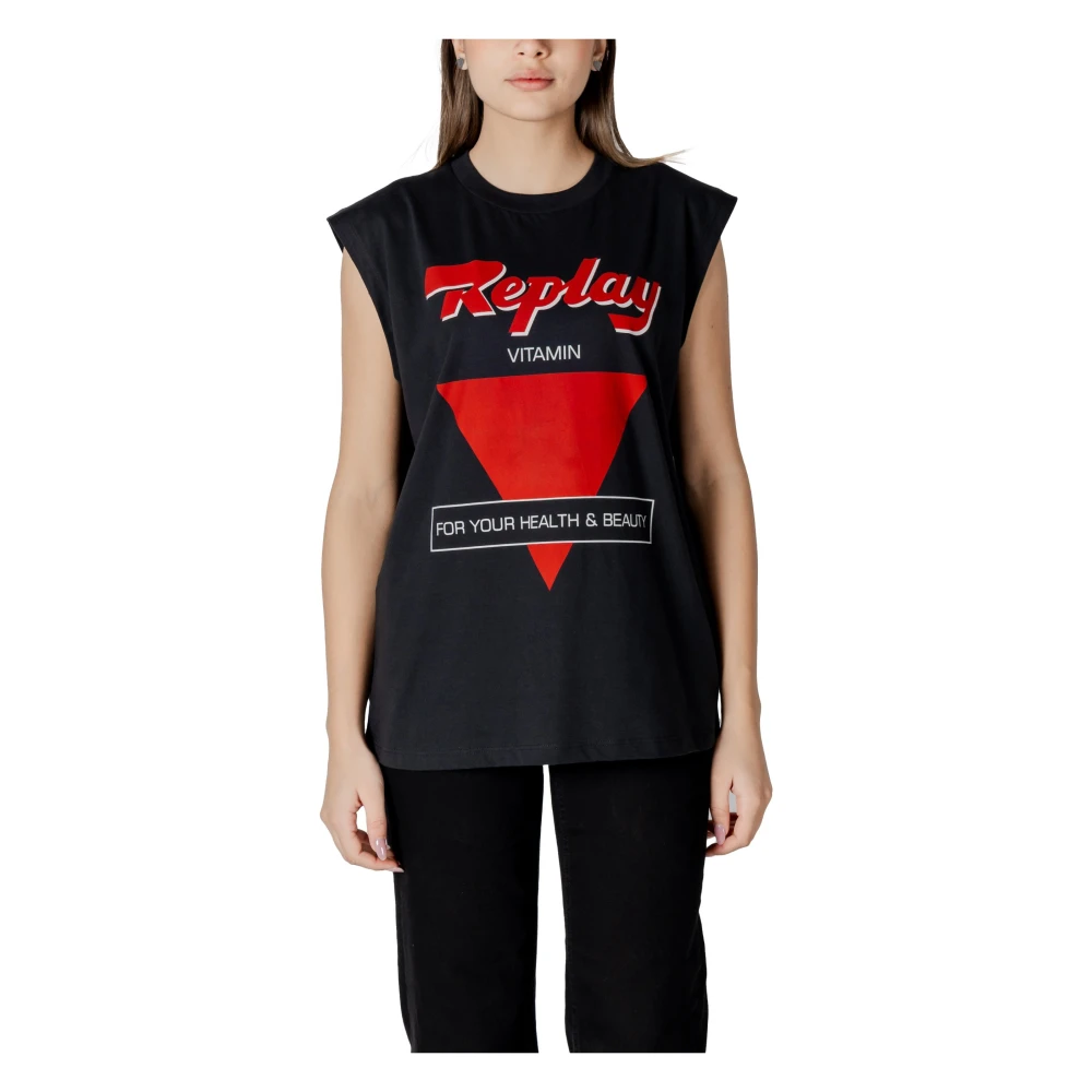 Replay - Tops > T-Shirts - Black - Replay - Modalova
