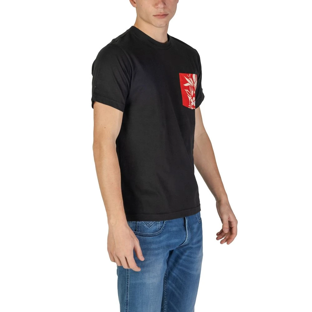 Replay Zwart Katoenen T-Shirt Korte Mouw Black Heren