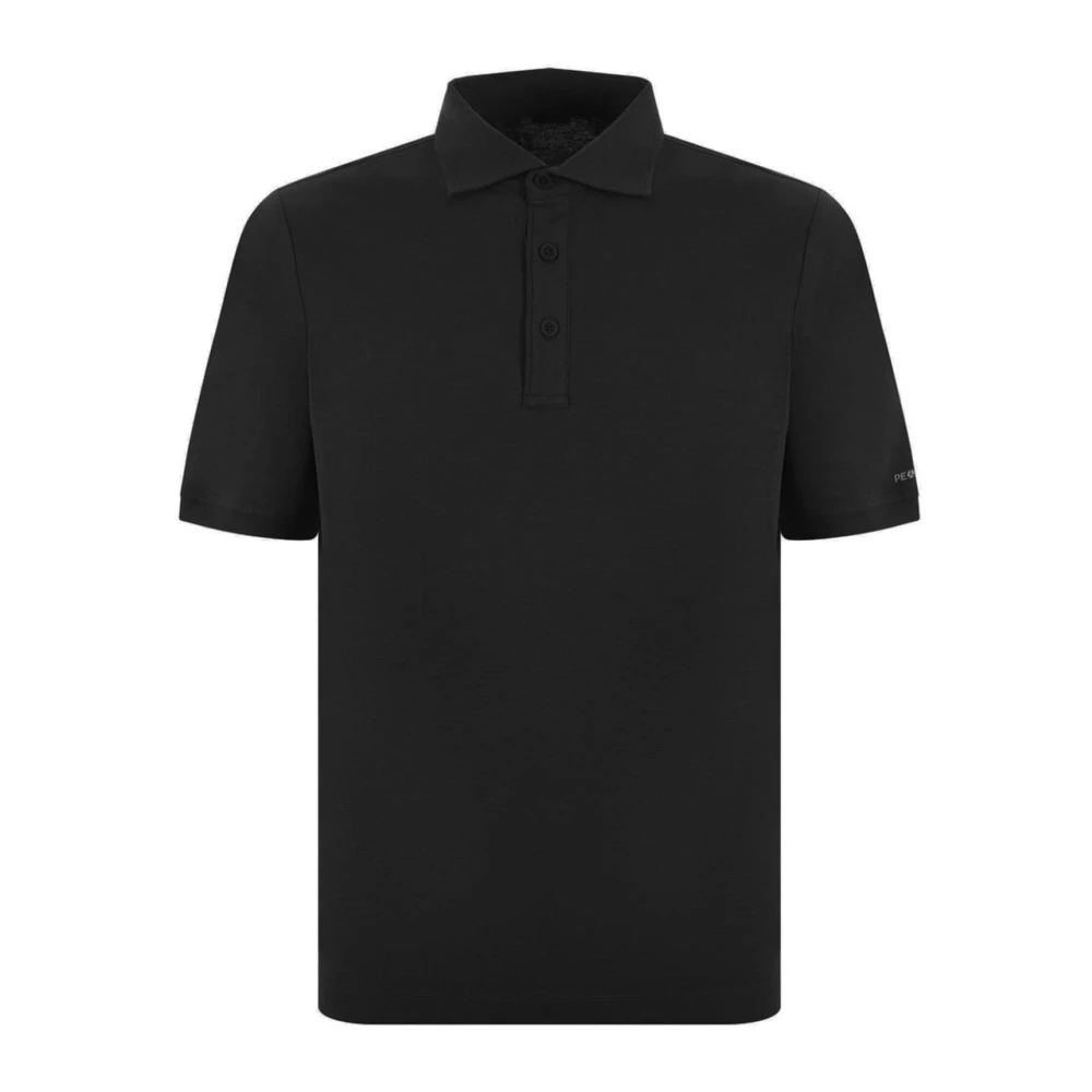 People of Shibuya Zwarte Katoenen Poloshirt Klassieke Stijl Black Heren