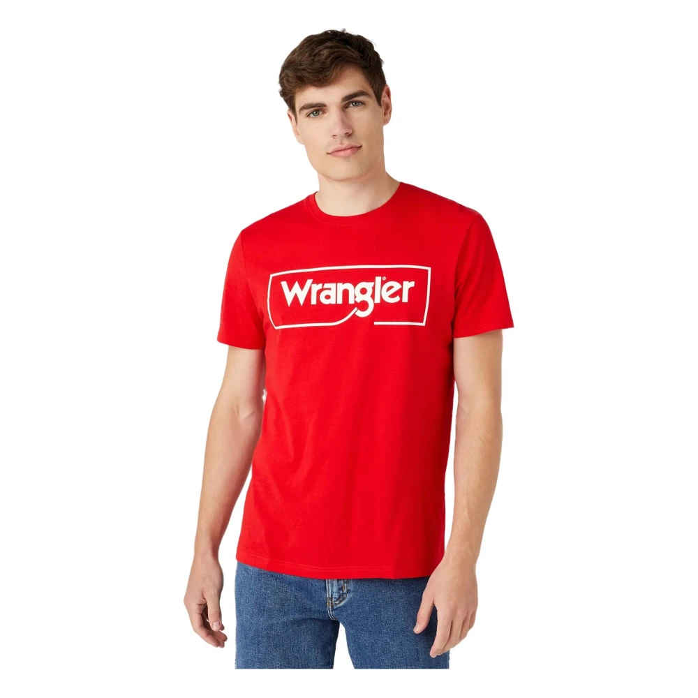 Wrangler Frame Logo Tee T-shirt Red Heren