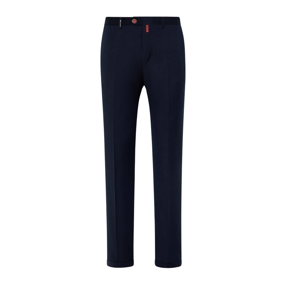 Kiton Ull Chino Byxor Blue, Herr