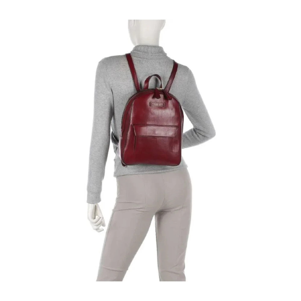The Bridge Luxe Leren Rugzak Bordeaux Red Dames