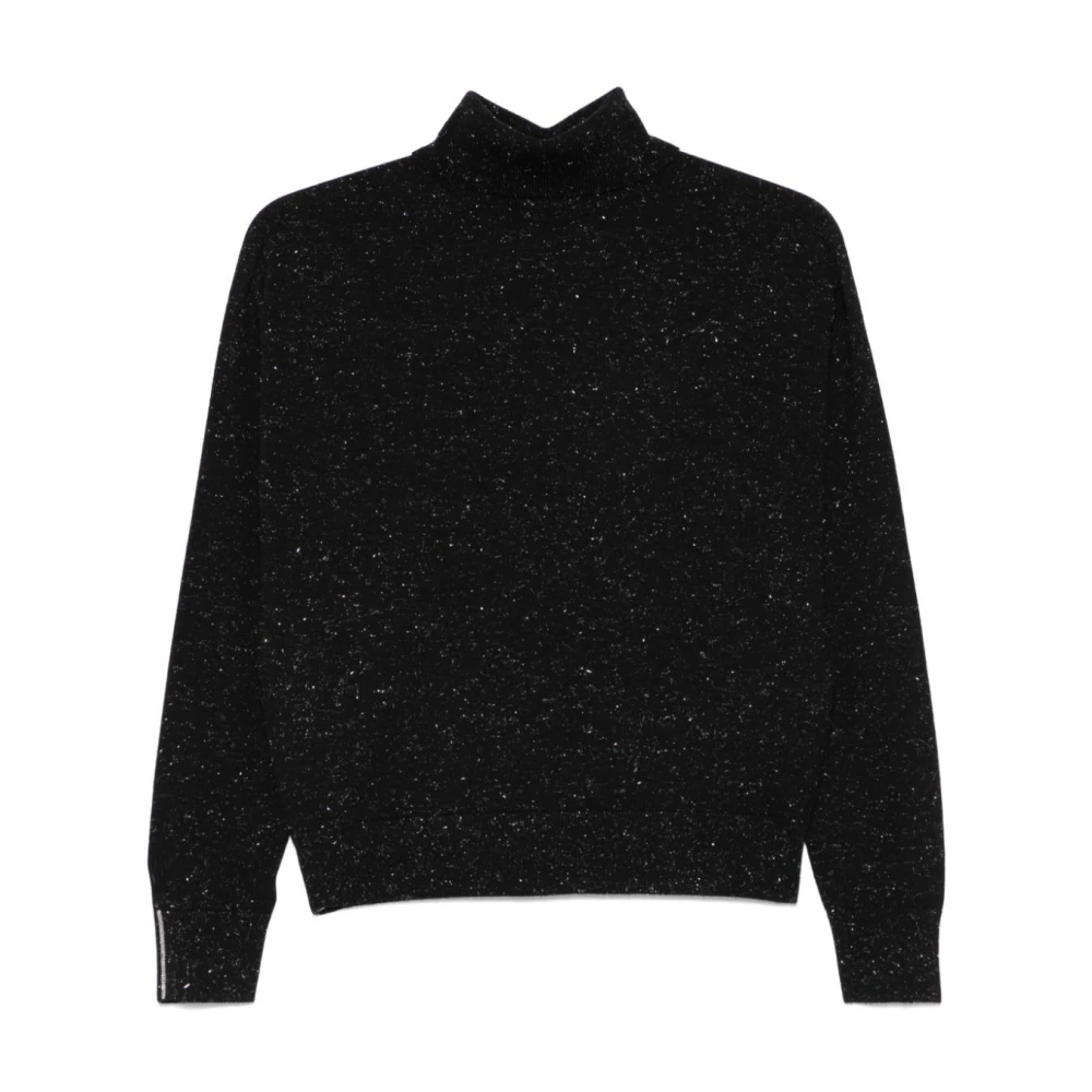 PESERICO Stijlvolle Gebreide Top Black Dames