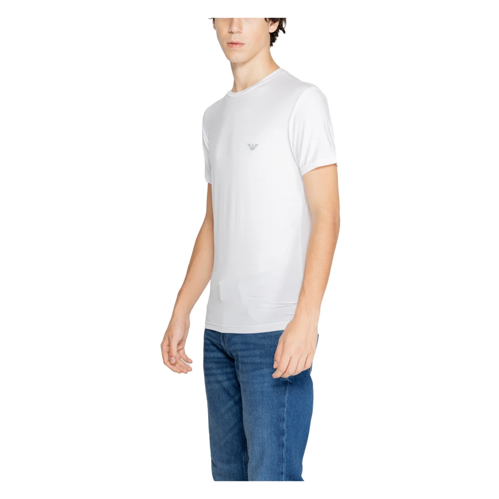 Emporio Armani Wit Modal Lycra T-Shirt Mannen White Heren