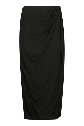 jupe-noire-froncee-avec-fermeture-eclair-invisible