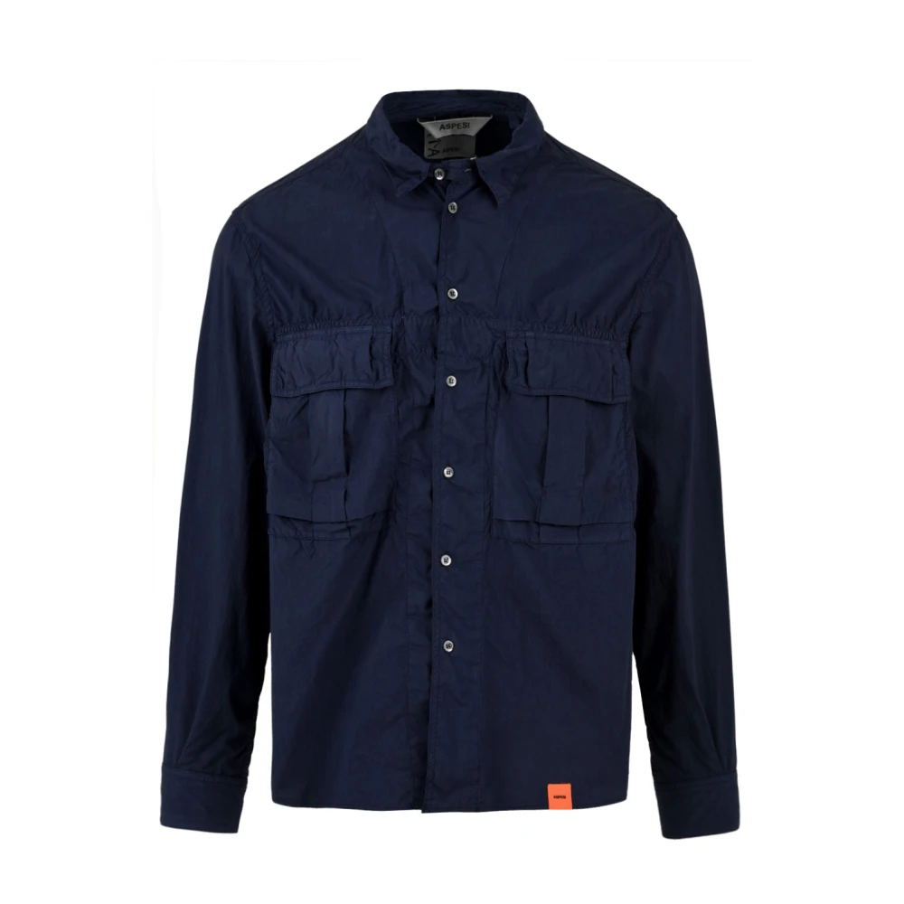 Aspesi Casual overhemd Ce90 G329 Blue Heren
