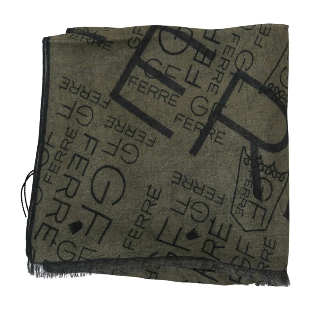 Gianfranco Ferré Women's Green Patterned Logo Scarf