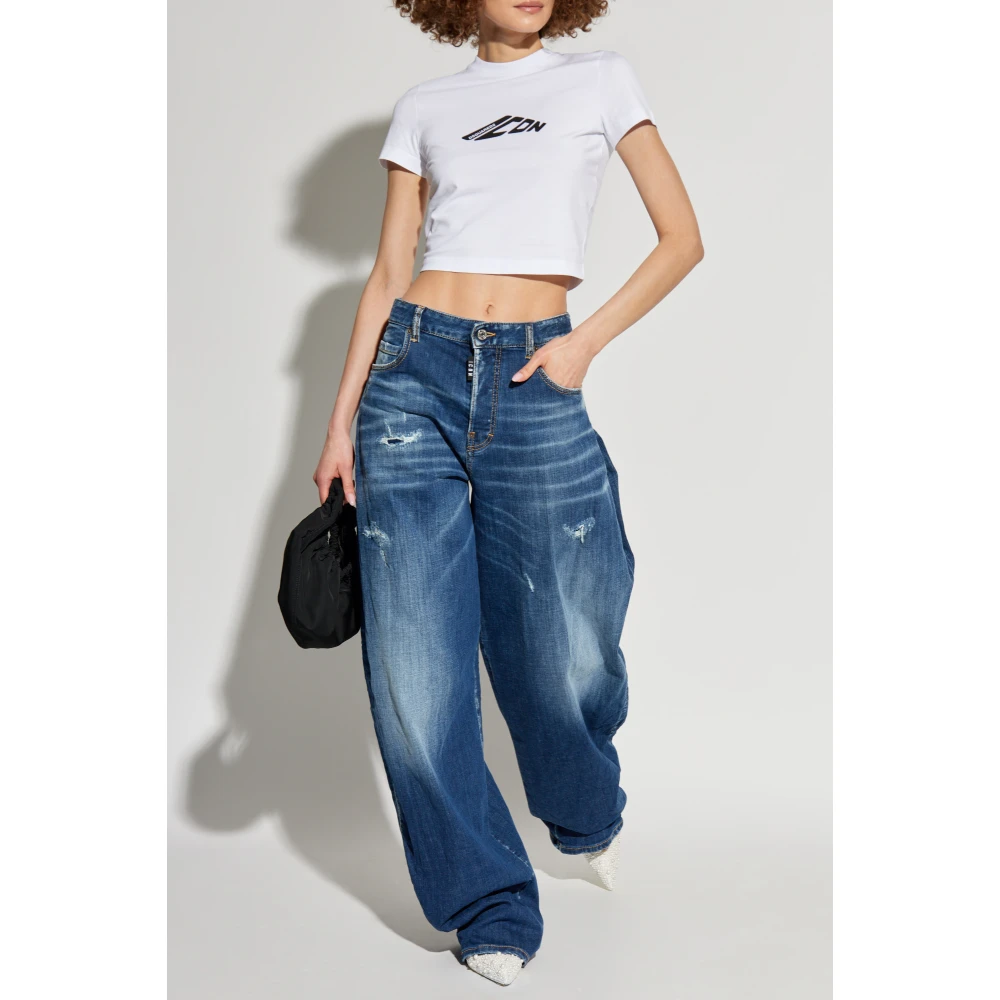 Dsquared2 Korte T-shirt met logo White Dames