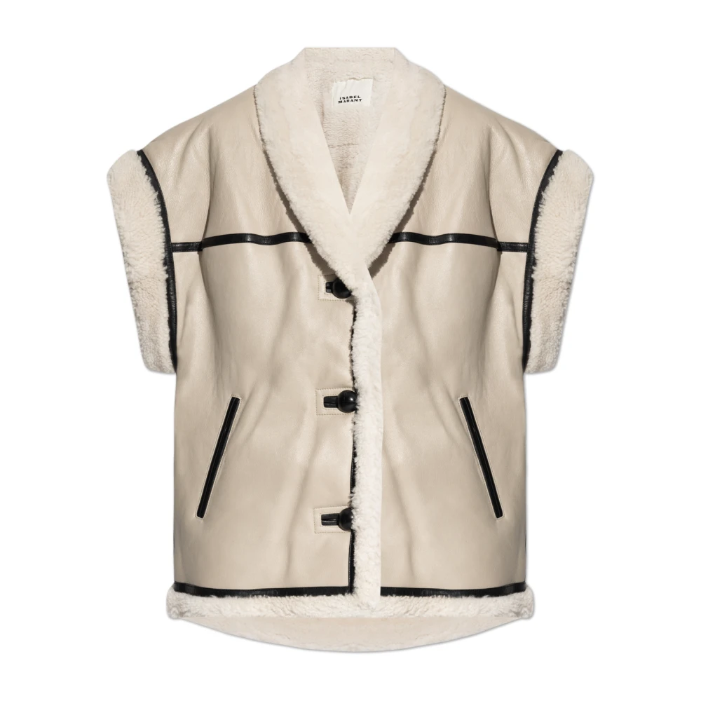 Isabel marant Leren vest Medilia Beige Dames
