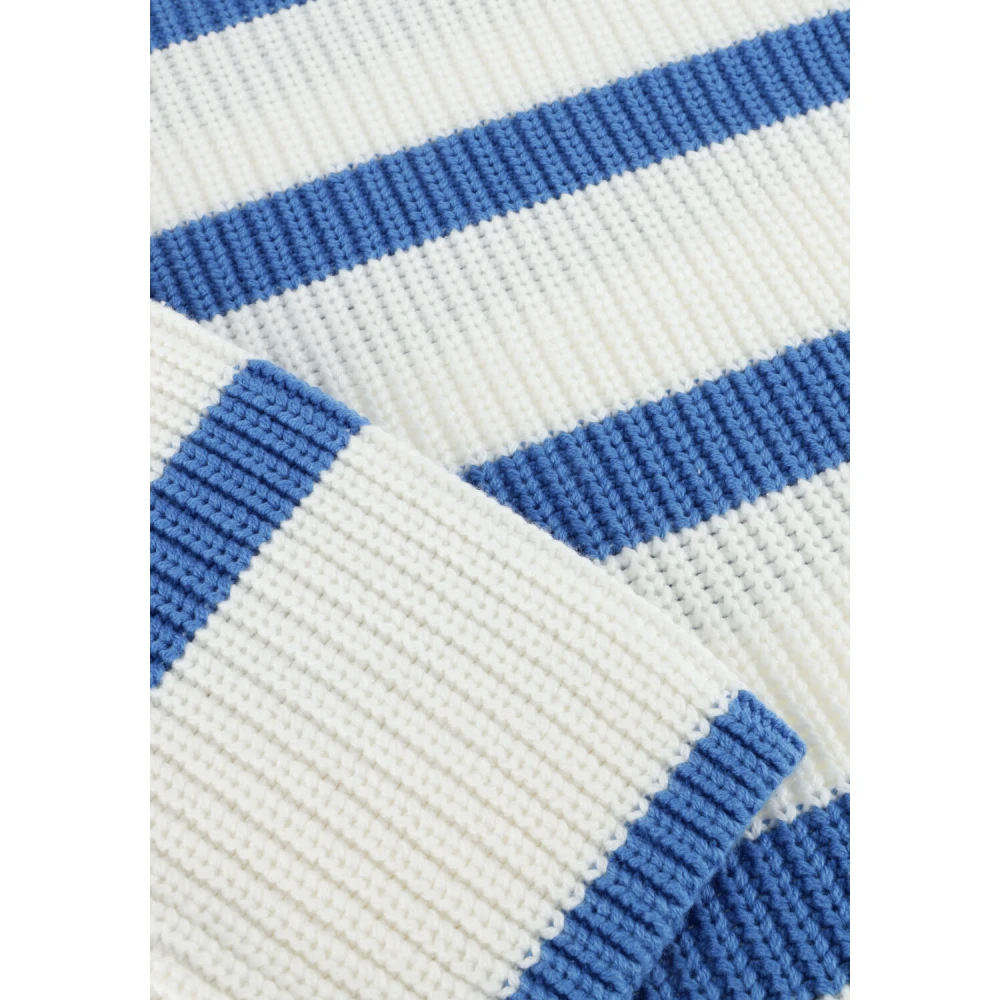 Selected Femme Gestreepte Gebreide Trui O-hals Blauw Wit White Dames