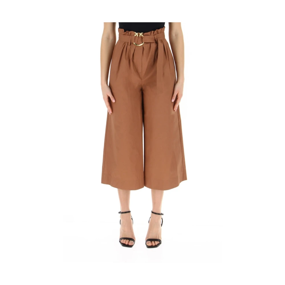 Pinko Cropped Trousers Brown Dames