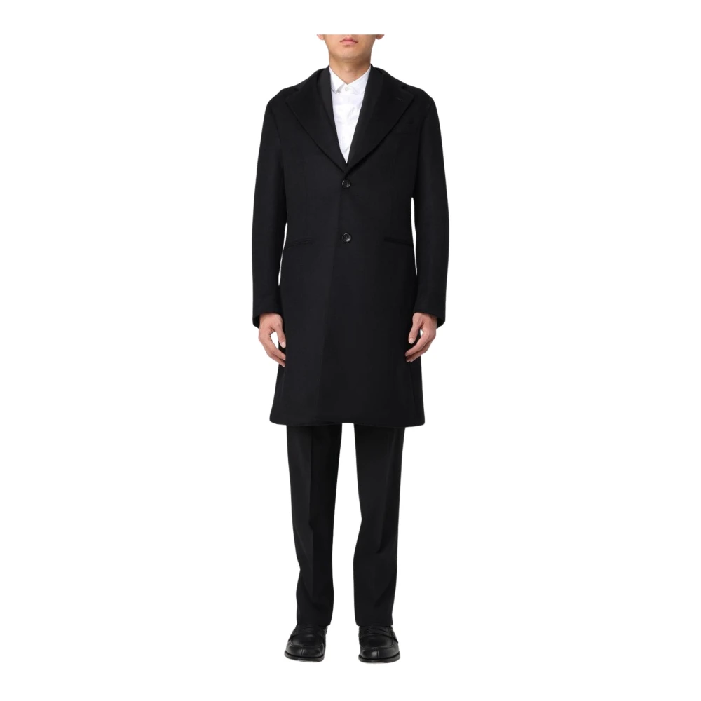Emporio Armani Herren Schwarz Klassischer Er Mantel