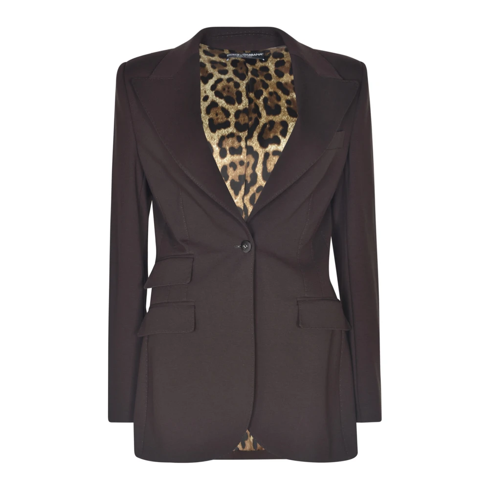 Dolce & Gabbana Women's Brown Plain Button Blazer