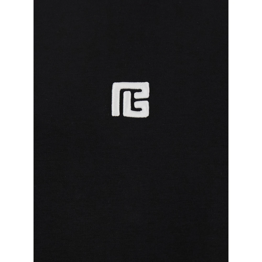 Balmain Logo Detail Crewneck T-Shirt Black Heren