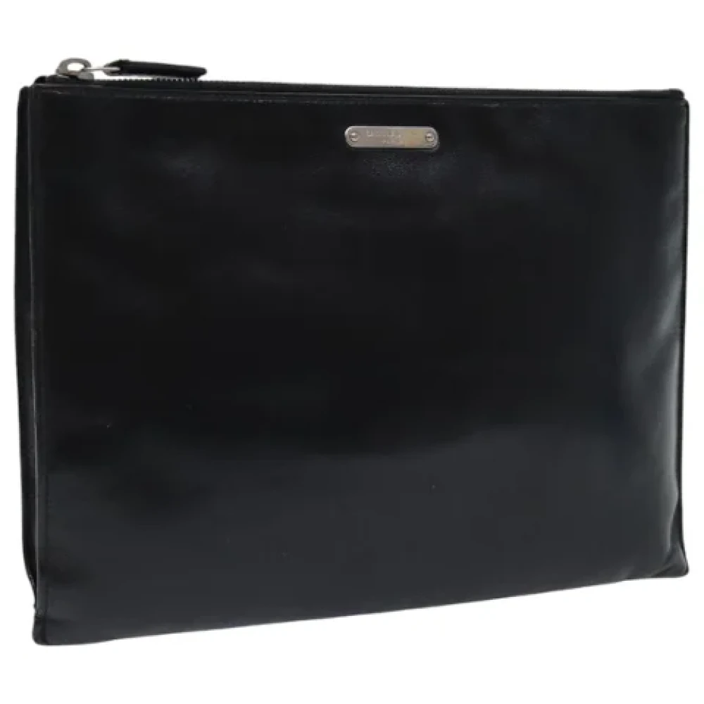 Saint Laurent Vintage Pre-owned Leather clutches Black Dames