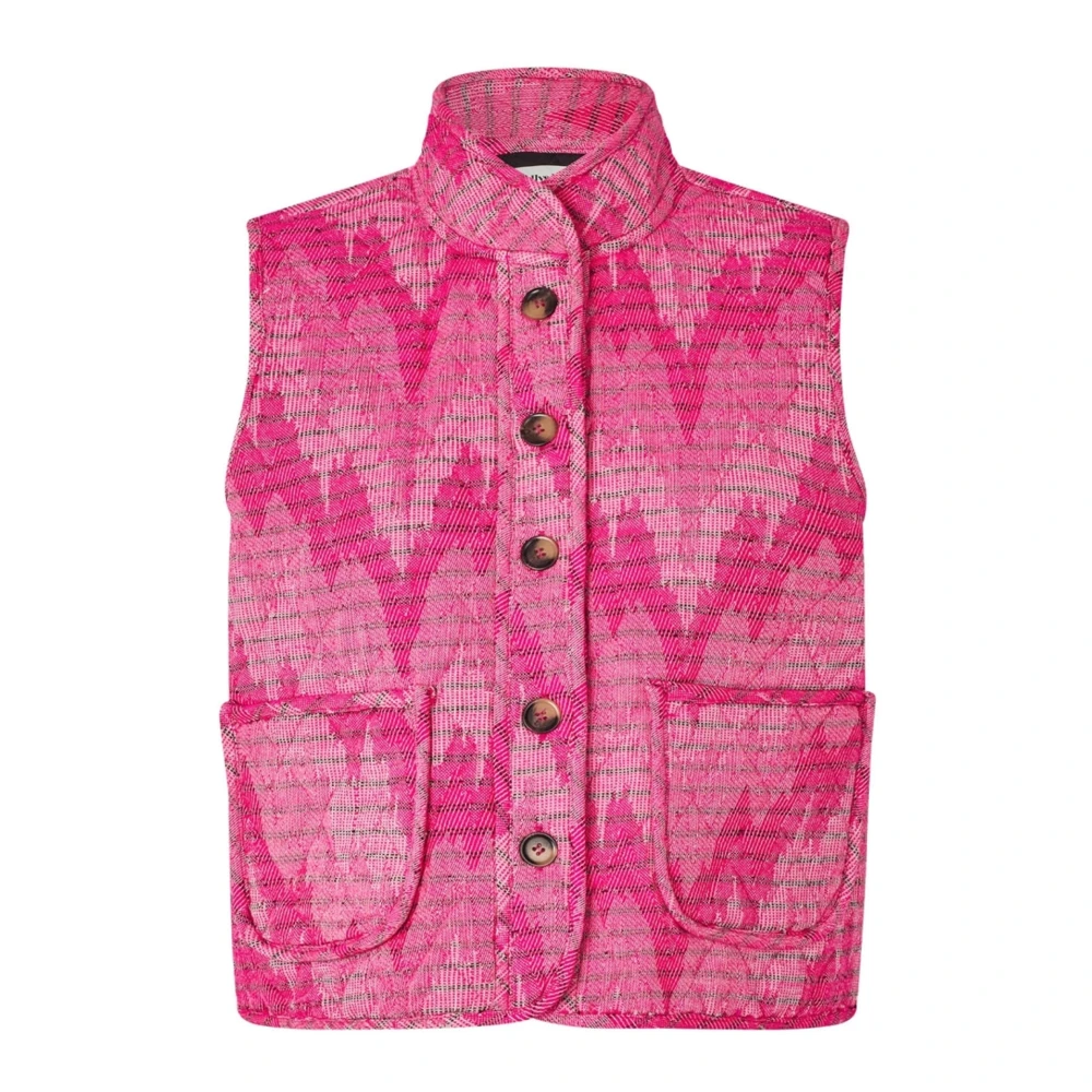 Lollys Laundry Women's Pink Waistcoats, Xs, Cairoll Vest Acrylic Cotton Blend