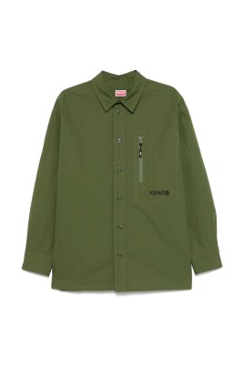 olive-green-button-up-shirt