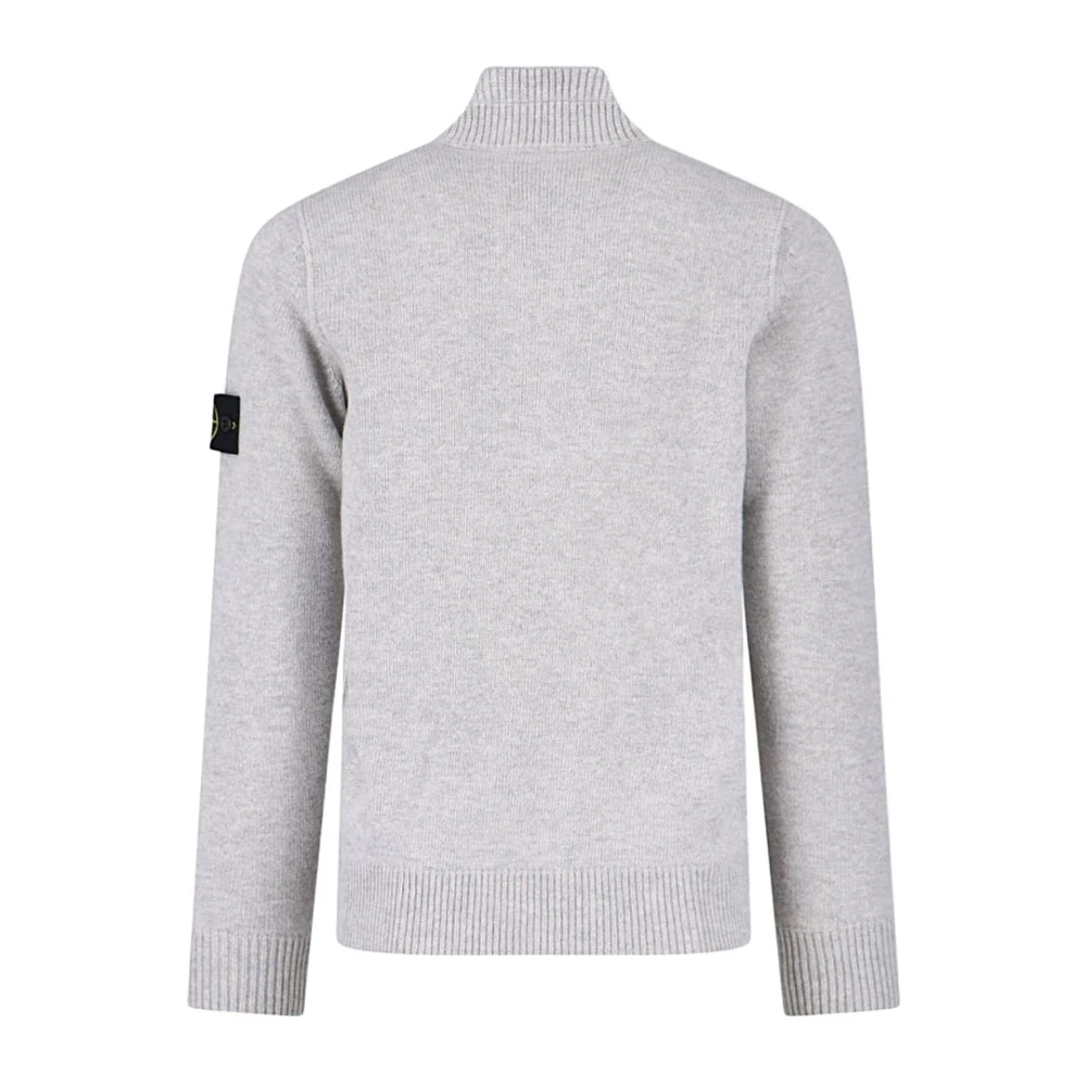 Stone Island Men's Grey Mélange Wool Blend Sweater - Image 3