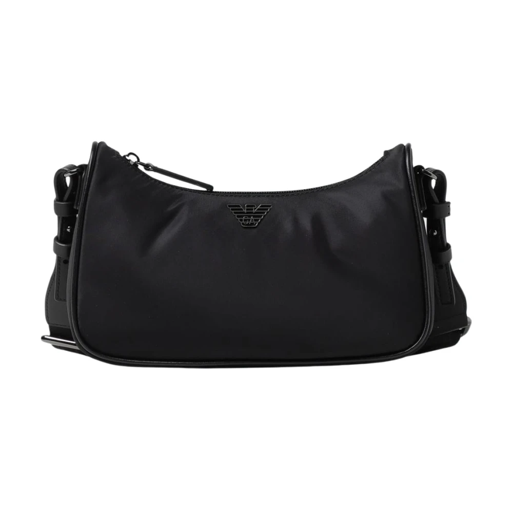 Emporio Armani Men's Black Textile Shoulder Bag Zip Closure