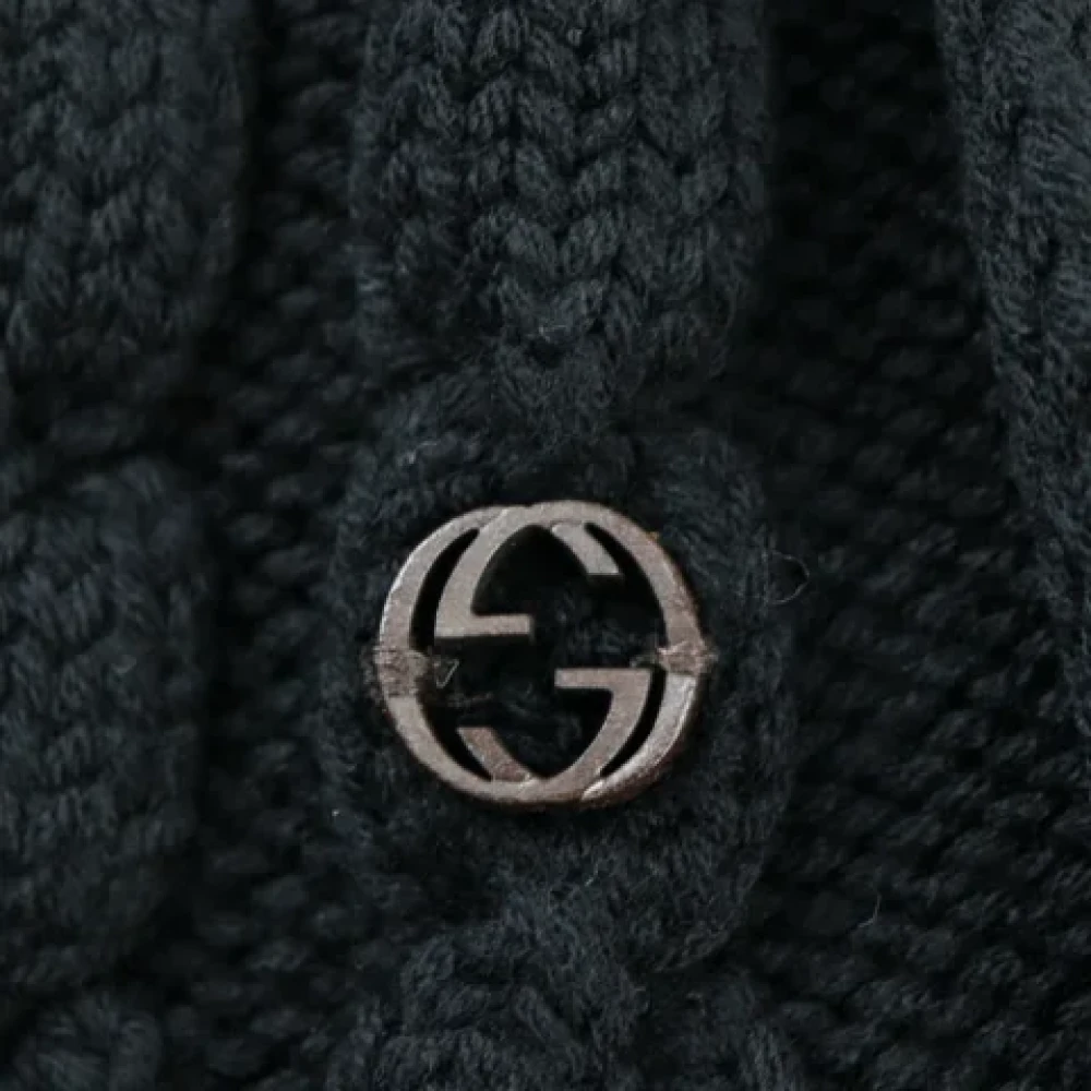 Gucci Vintage Pre-owned Wool scarves Black Dames