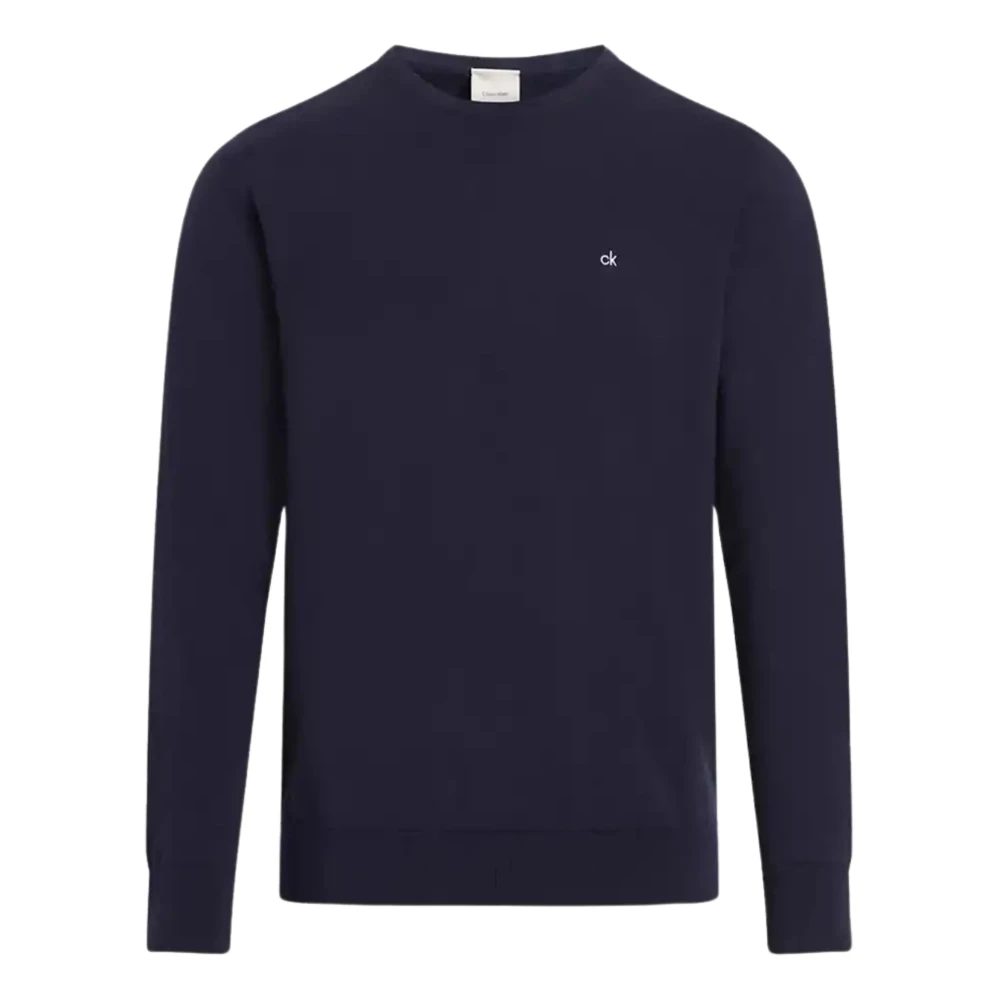 Calvin Klein Blauwe Trui Moderne Stijl Biologisch Katoen Blue Heren