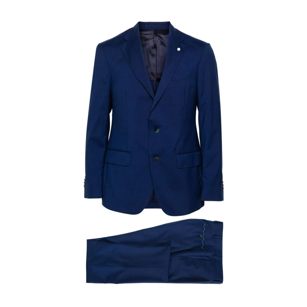 Luigi Bianchi Mantova Bluette Suit Stijlvol en Elegant Blue Heren