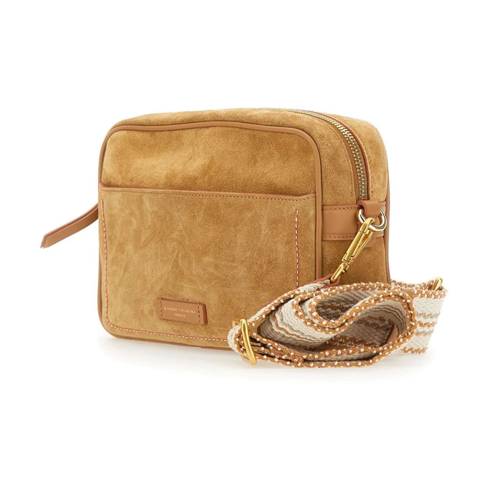 Gianni Chiarini Camel Suede Nina Clutch Brown Dames