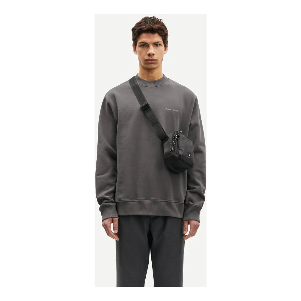 Samsøe Biologisch Katoen Crew Neck Sweater Gray Heren