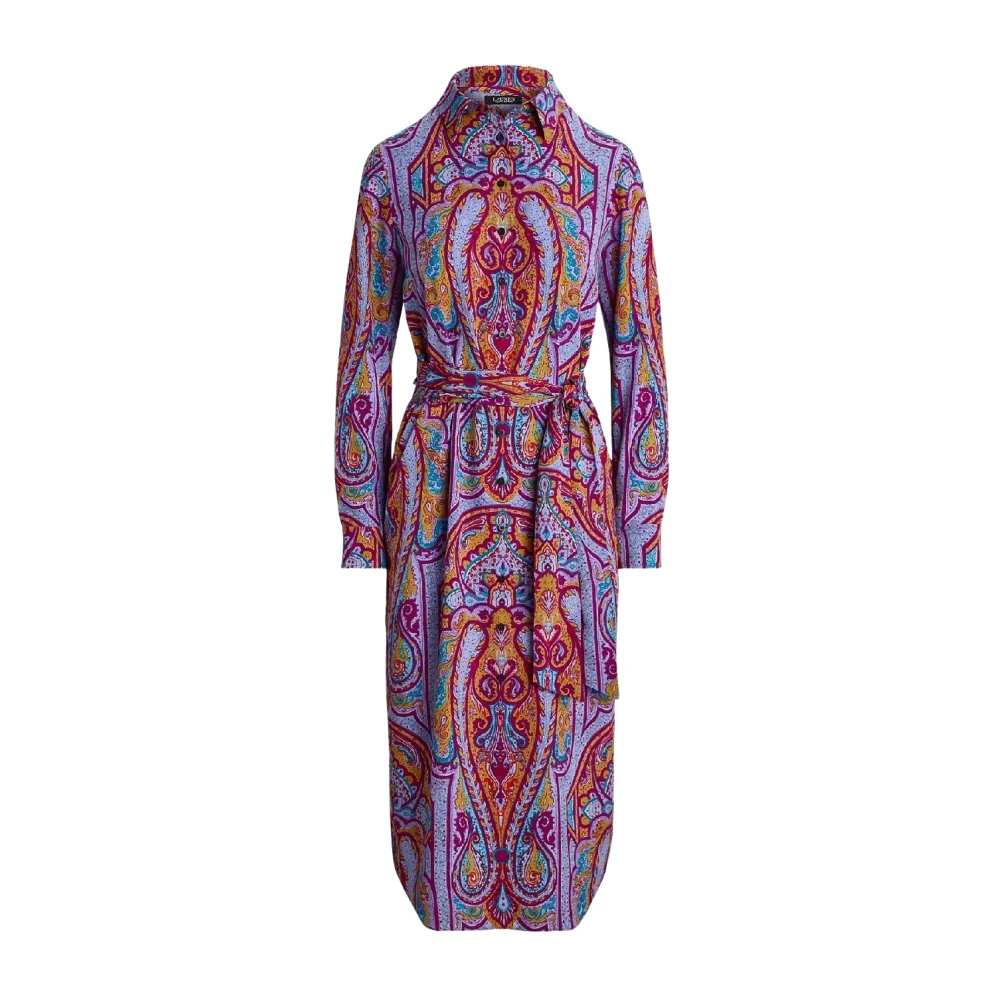 Ralph Lauren Overhemdjurk met Paisley-patroon Purple Dames