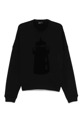 Sweatshirt med flocktryck