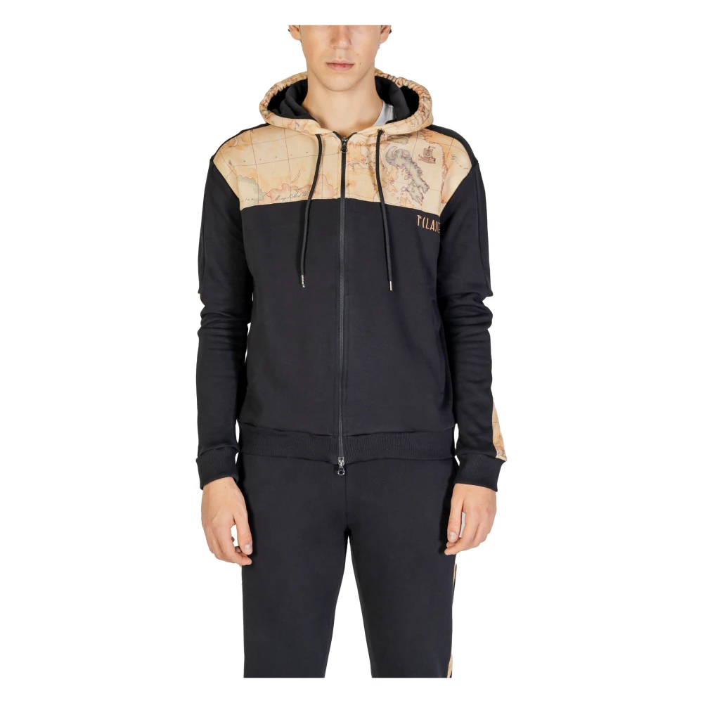 Alviero Martini 1a Classe Heren Sweatshirt Herfst Winter Collectie Katoen Black Heren
